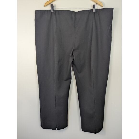 Misook Black Stretch High Rise Straight Leg Pull-On Pants - Picture 4 of 6